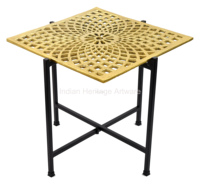 Table basse moderne en marbre et métal, mobilier de maison en aluminium IHA IHAT162, salon, bureau