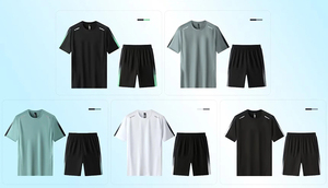Ropa Deportiva, Pantalones Cortos para Correr, Conjunto Deportivo de 2 Piezas, Conjunto de Pantalones Cortos Deportivos para Gimnasio al Aire Libre para Hombre - Product Image 5