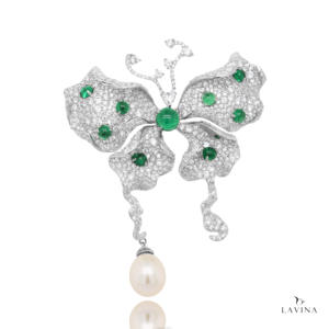 Broche de mariposa elegante de Plata de Ley 925 al por mayor, joyería de Zirconia cúbica hecha a mano a la moda para bodas y compromisos - Product Image 1