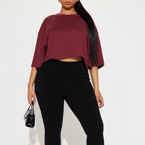 Camiseta Corta Holgada de Verano para Mujer, Estilo Vintage Y2K, Cuello Redondo, Manga Corta, Talla Grande - Product Image 6