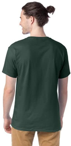 T-shirt rouge à col rond et manches courtes pour homme, 100 % coton jersey, coupe décontractée, longueur standard, couleur unie, design épuré - Product Image 3