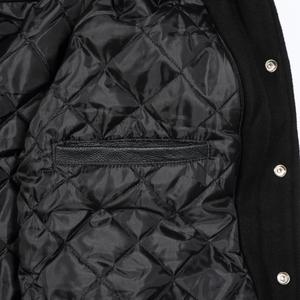 Chaquetas Bomber Varsity Oversize Personalizadas de Lana con Cuello Alto y Capucha, Estilo Urbano, para Hombre, de Manga Larga, de Gran Venta - Product Image 2