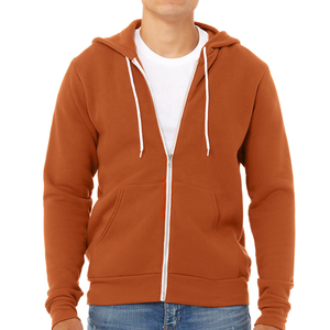 Sweat à capuche pour homme en polyester/coton avec logo personnalisé, poche avant, épaules tombantes, coupe classique, pull en molleton lourd, double fermeture éclair, uni - Product Image 3