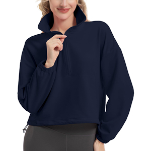 Quarter Zip Workout Pullover for Women Sweatshirt for <b>Night</b> Running Athletic Top Long Sleeve Gym Sweatshirt with Zipper - Product Image 5