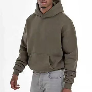 เสื้อฮู้ดดี้ผู้ชายทรงโอเวอร์ไซส์ ผ้าฝ้ายฟลีซเนื้อหนัก 500 GSM คุณภาพสูง ปักโลโก้ตามสั่ง ตัวอักษรปักอย่างดี สไตล์สตรีทแวร์ - Product Image 6