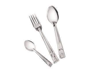 Juego de Cubiertos de Acero Inoxidable Ecológico de 3 Piezas con Diseño de Mango Repujado y Pulido Espejo, Apto para Contacto con Alimentos - Product Image 2