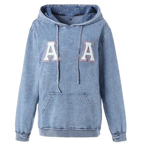 Sudadera de Felpa Blanca con Estampado Invernal Lavable AKA 1908 DENIM, Ropa de Hermandad, Sudadera con Bolsillo Canguro - Product Image 1