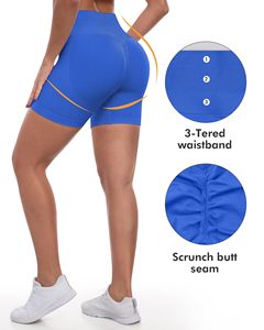 Workout Gym Shorts For Women Biker Shorts High Waisted Tummy Control Butt Lifting Running Sports Yoga <b>Booty</b> Scrunch Butt Shorts - Product Image 5