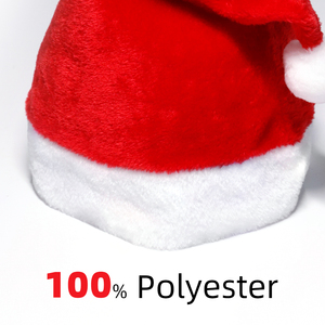 Chapeau de Père Noël pour les fêtes de famille, classique rouge et blanc, en peluche, avec bordure en fourrure douce - Product Image 6