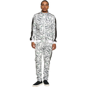 Conjunto Deportivo de 2 Piezas para Hombre, Mezcla de Algodón, Sudadera con Cierre y Detalles Decorativos, Tallas S-5XL - Product Image 1