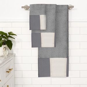 Set di Asciugamani da Bagno Grigi di Lusso Moderno, 3 Pezzi, Design Elegante Linea Moderna - Product Image 4