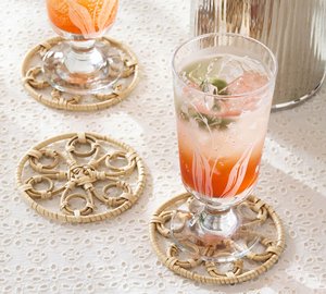 Wholesale Elegant Rattan Coaster Set Woven Drink Coaster Natural <b>Cup</b> <b>Mat</b> Table Protection Accent Ideal For Home Kitchen Dining - Product Image 6