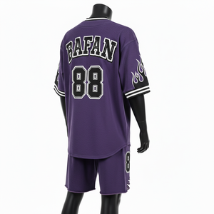 Conjunto de Pantalones Cortos y Camiseta de Béisbol Premium para Mujer, Mezcla de Poliéster y Algodón, Transpirable, Logotipo Personalizado en Tela Tackle Twill, Conjuntos Femeninos 100% Algodón - Product Image 5