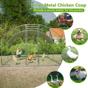 Grande Pollaio a Cupola in Metallo con Copertura Impermeabile Anti-UV, Gabbia per Galline da Esterno - Product Image 3