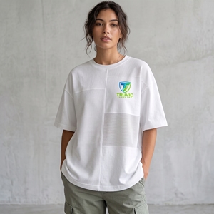 เสื้อยืดโอเวอร์ไซส์สีพื้นแบบมีสีให้เลือก  รับสั่งทำเสื้อยืดพิมพ์ลายสำหรับผู้หญิง เสื้อยืดโอเวอร์ไซส์ลำลองสำหรับผู้หญิง  ออกแบบลายได้ฟรี - Product Image 1
