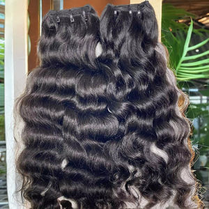 100% cheveux humains alignés avec des cuticules vierges brutes non transformées, paquets de cheveux humains indiens à vague lâche Extensions de cheveux indiens bruts - Product Image 1