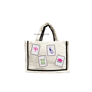 Sac fourre-tout mini en perles Mahjong, collection été 2026, fait main avec nom personnalisé et motif de tuiles Mahjong sur mesure - Product Image 3