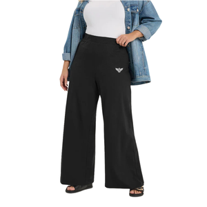Women's Plus Size XL Boot Cut High Waist Soft <b>Stretch</b> Casual Pants 100% Cotton Breathable Quick Dry Drawstring Closure Loose Fit - Product Image 1