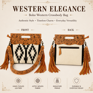 Sac bandoulière artisanal en cuir repoussé avec franges, style aztèque, western, bohème, cowgirl, accessoire de style sud-ouest - Product Image 4