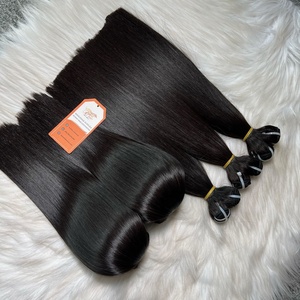 ผมต่อแบบเส้นตรงสีดำคุณภาพสูง ขนาด 8-40 นิ้ว เกล็ดผมเรียงตัวสวยงาม  แบบ Double Machine Weft - Product Image 2