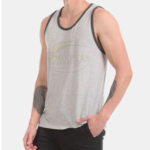 Camiseta sin mangas transpirable y ecológica de secado rápido para hombre, ropa de gimnasio de primera calidad, hecha en Pakistán, venta directa de fábrica, poliéster/algodón - Product Image 3