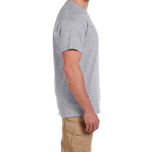Camiseta de Algodón Gris para Hombre, Manga Corta, Cuello Redondo, Corte Regular, Estilo Casual, Color Sólido, Tejido de Punto Liso - Product Image 5
