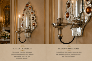 Grand European Venetian Baroque Luxury <b>Wall</b> <b>Sconce</b> Ornate Decorative <b>Wall</b> <b>Light</b> with Elaborate Mirror Detailing, Premium Brass F - Product Image 4