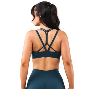 <b>Blue</b> Women's Lightweight Mesh Sports <b>Bra</b> Moisture Wicking Athletic <b>Bra</b> for Workout Running Yoga Fitness Gym - Product Image 2