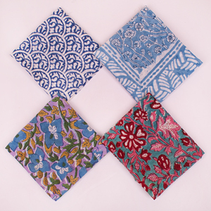 Mouchoirs en coton imprimé de luxe, multicolores, floraux, vintage, écologiques, de haute qualité, cadeau pour adultes, femmes, voyages d'été - Product Image 1