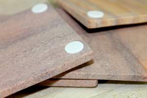 <b>Coasters</b> <b>Set</b> of Natural Marble-Handmade Korean Style Square 10mm Thick Natural Water Absorbent Unique Table <b>Coaster</b> - Product Image 4