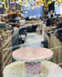 Base Redonda para Pastel con Incrustaciones de Resina Ecológica Hecha a Mano, Pedestal Floral para Postres, Bandeja Decorativa para Servir en Bodas y Fiestas - Product Image 2