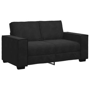 Modern Rectangular Black Velvet 2-Piece <b>Sofa</b> <b>Set</b> for Living Room - Product Image 4
