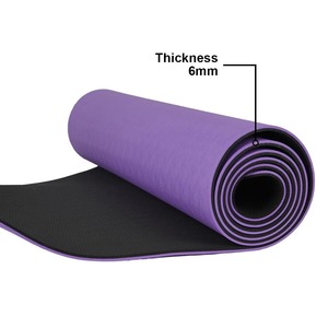 Tapete de Yoga TPE Morado de 6 mm, Antideslizante, Rectangular, Universal, para Ejercicios de Fitness - Product Image 2