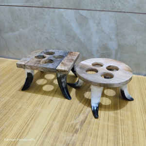 Nuevo Diseño de Lujo: Juego de 4 Cuernos Cortos para Beber con Soporte, Hechos a Mano, Estilo Vikingo, Antiderrames y Ecológicos - Product Image 6