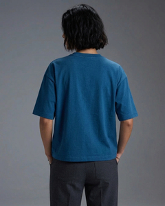 T-shirts amples et carrés pour femmes, col rond, coupe décontractée, épaules tombantes, noir - Product Image 2