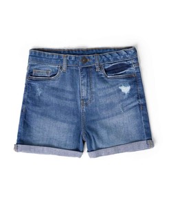 Women's High Waist <b>Denim</b> Shorts Straight Leg Stonewashed Cotton Casual Summer Shorts Breathable Regular Fit Solid Color - Product Image 2
