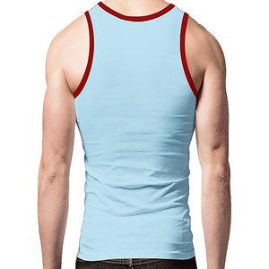 Camiseta sin mangas deportiva para hombre, 100% algodón, cuello redondo, diseño liso, transpirable, ecológica, teñida en color liso, tela personalizada - Product Image 5