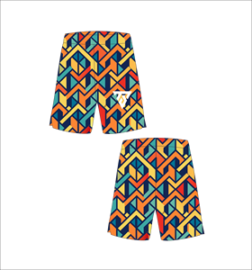 Shorts de Baño para Hombre con Estampado Geométrico, Sublimados, de Secado Rápido, Cintura Elástica, Casuales, Cortos - Product Image 1