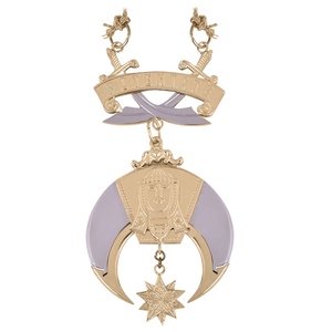 Potentate Shriners Gold Collar Jewel Crescent Star Masonic Ceremonial Regalia Chain Collar Jewel - Product Image 2