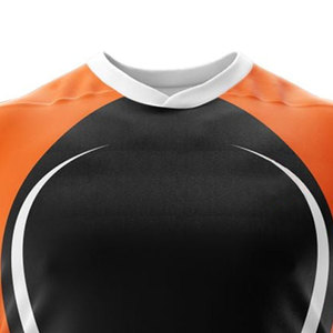 <b>Men's</b> Orange <b>Black</b> White Sublimated Soccer Jersey Crew Neck Short Sleeve Moisture Wicking Athletic Fit All Seasons - Product Image 5