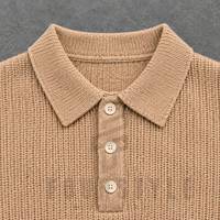 Pull en laine côtelée pour homme, chaud, à manches longues, col boutonné, décontracté, hiver