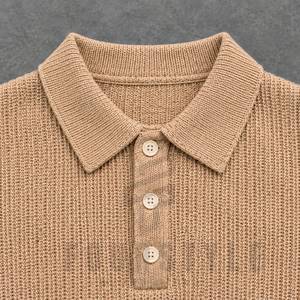 Pull en laine côtelée pour homme, chaud, à manches longues, col boutonné, décontracté, hiver - Product Image 4