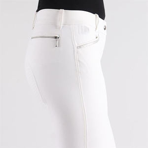 Customized Luxury Equestrian Chaps Pants for <b>Women</b> Silicone Material Button Buckle Closure White Full Seat Leggings Phone - Product Image 1