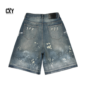 CXY Summer Straight Woven Urban Art-Inspired Leather Jackets Washed Distressed Unisex Breathable Quick Dry Full Sleeve <b>Paint</b> - Product Image 5
