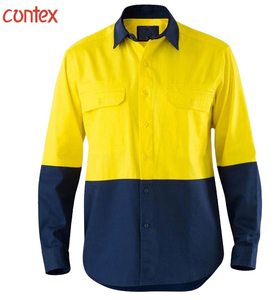 Camisa de Trabajo de Manga Larga Reflectante FR para Hombre, Camisa de Seguridad de Algodón Ignífuga y Resistente al Fuego, Uniforme de Trabajo - Product Image 1