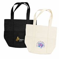Bolsa de Lona de Algodón Tipo Tote con Bolsillo Frontal |   Bolso de Hombro Reutilizable para Compras, Supermercado, Playa, Viajes, Almacenamiento y Transporte