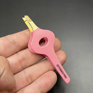 Pinces à épiler professionnelles de précision OEM, ensemble de 3 pièces, écologiques, légères, durables, en acier inoxydable rose, logo personnalisé - Product Image 1