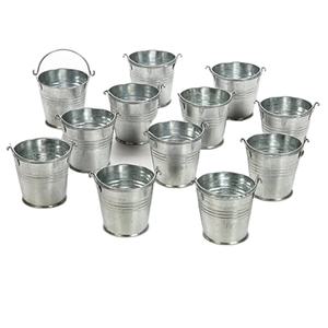 Cubos Metálicos Galvanizados de Plata de Calidad Exclusiva, Cubos Pequeños de Metal para Recuerdos de Fiesta, Decoración de Bodas, Dulces y Manualidades en Oferta - Product Image 1