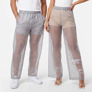 Pantalon transparent unisexe style décontracté sexy en maille fine, idéal pour le pyjama, l'été, séchage rapide, ou la natation - Product Image 1
