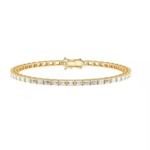 Simple Moissanite Diamond <b>Bracelet</b> High Quality 18KYellow Gold Non-Fade Hip Hop Jewelry for Men and Women - Product Image 1